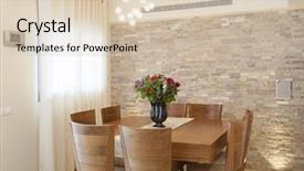  Presentation with dining - Colorful slide set enhanced with wall tile - classic dining room backdrop and a lemonade colored foreground