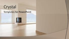  Presentation with apartment - Slide set featuring wall tile - interior of modern apartment background and a mint green colored foreground