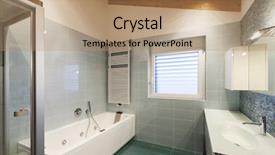  Presentation with bathroom - PPT layouts enhanced with wall tile - nice modern loft bathroom view background and a coral colored foreground