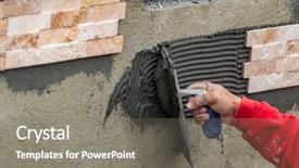 Presentation with tile wall seamless - Amazing slide set having wall tile cement with trowel backdrop and a gray colored foreground