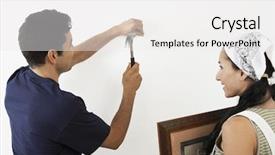  Presentation with picture frame - Beautiful slide set featuring wall to hang a picture backdrop and a  colored foreground