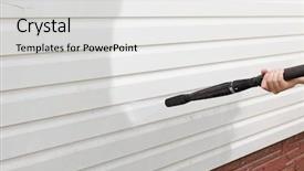  Presentation with vinyl - Slide deck consisting of wall vinyl siding high pressure background and a light gray colored foreground