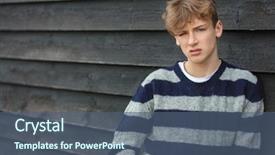  Presentation with teenager development - Presentation theme featuring wall wearing a striped jumper background and a ocean colored foreground