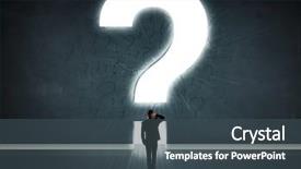  Presentation with maze - Presentation design having wall with a bright question background and a ocean colored foreground