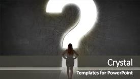 Presentation with bright - Amazing PPT theme having wall with a bright question backdrop and a dark gray colored foreground