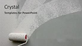  Presentation with painting - Slide deck with wall with a paint roller background and a light gray colored foreground