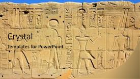  Presentation with ancient egypt - PPT theme having wall with ancient egypt images background and a yellow colored foreground