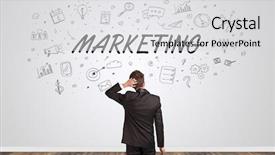  Presentation with wall - PPT theme consisting of wall with business concept background and a light gray colored foreground