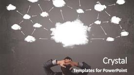  Presentation with cloud technology - Amazing slides having wall with cloud technology backdrop and a  colored foreground