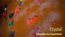  Presentation with fitness - Audience pleasing presentation theme consisting of wall-with-colorful-footholds backdrop and a tawny brown colored foreground