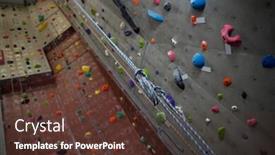  Presentation with fitness - Beautiful theme featuring wall-with-colorful-footholds backdrop and a tawny brown colored foreground