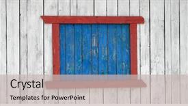  Presentation with window frame - Beautiful PPT layouts featuring wall with colorful window frame backdrop and a soft green colored foreground