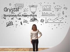  Presentation with brain - Audience pleasing presentation theme consisting of wall with drawn overloaded brain backdrop and a light gray colored foreground