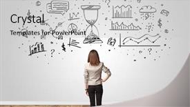  Presentation with brain - Audience pleasing presentation theme consisting of wall with drawn overloaded brain backdrop and a light gray colored foreground