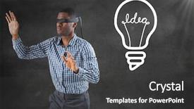  Presentation with blindfolded - Cool new PPT theme with wall with flare and white backdrop and a dark gray colored foreground