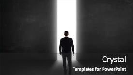  Presentation with tunnel - Audience pleasing PPT layouts consisting of wall with light tunnel backdrop and a dark gray colored foreground