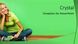  Presentation with wall paint - Presentation theme consisting of woman paints the wall background and a seafoam green colored foreground