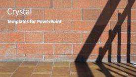  Presentation with vintage interior brick wall - Theme enhanced with wall with shadow of railing background and a coral colored foreground