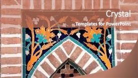  Presentation with blue floral - Colorful theme enhanced with wall with traditional georgian floral backdrop and a coral colored foreground