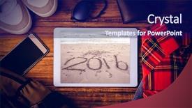  Presentation with beach bag - Theme enhanced with wallet and bag against 2016 background and a navy blue colored foreground