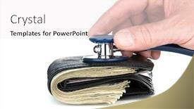  Presentation with cash - Beautiful slides featuring wallet-full-of-cash-being backdrop and a sky blue colored foreground