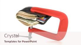  Presentation with economic - Colorful PPT layouts enhanced with wallet-full-of-cash backdrop and a lemonade colored foreground