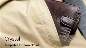  Presentation with brown leather - Beautiful slide set featuring wallet in the back pocket backdrop and a coral colored foreground