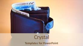  Presentation with blue orange - Beautiful presentation design featuring wallet with euros in blue backdrop and a  colored foreground