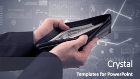  Presentation with graphic - PPT layouts with wallet with finance graphic background and a gray colored foreground