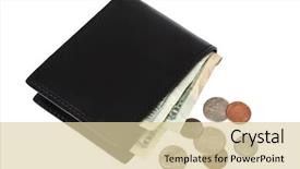  Presentation with be the change - Presentation theme having wallet with money and change background and a  colored foreground