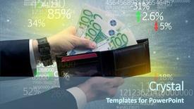  Presentation with stock exchange - Beautiful theme featuring wallet with stock exchange theme backdrop and a  colored foreground