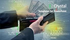  Presentation with stock exchange - PPT layouts enhanced with wallet with stock exchange theme background and a  colored foreground