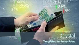  Presentation with stock exchange - PPT theme with wallet with stock exchange theme background and a  colored foreground