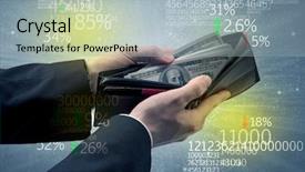  Presentation with stock exchange - Theme enhanced with wallet with stock exchange theme background and a  colored foreground