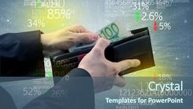  Presentation with stock exchange - Amazing presentation theme having wallet with stock exchange theme backdrop and a  colored foreground