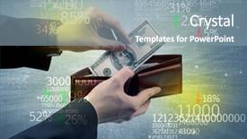  Presentation with stock exchange - Presentation design consisting of wallet with stock exchange theme background and a  colored foreground