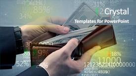  Presentation with stock exchange - Presentation theme with wallet with stock exchange theme background and a  colored foreground