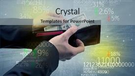  Presentation with stock exchange - Colorful slide deck enhanced with wallet with stock exchange theme backdrop and a  colored foreground