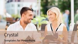  Presentation with independence - Slide deck featuring wallets and wine glasses paying background and a coral colored foreground