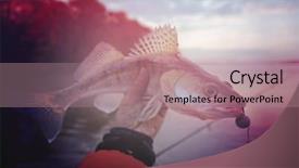  Presentation with autumn morning - PPT theme enhanced with walleye caught on handmade jig background and a coral colored foreground