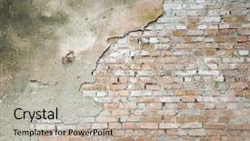  Presentation with brick wall texture - Beautiful slide set featuring wallpaper - brick wall for background backdrop and a mint green colored foreground