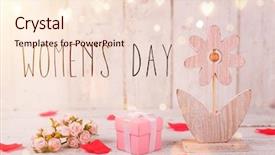  Presentation with pink flowers - Beautiful presentation featuring wallpaper - flowers composition for women's day backdrop and a lemonade colored foreground