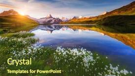  Presentation with alps - Slide set enhanced with wallpaper - great view of mt schreckhorn background and a tawny brown colored foreground