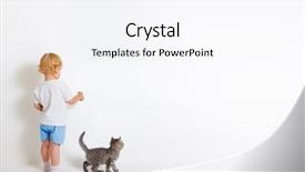  Presentation with paint brush - Amazing presentation design having wallpaper - little boy with paint brush backdrop and a white colored foreground