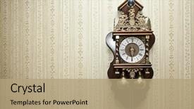  Presentation with old wood - Audience pleasing PPT layouts consisting of wallpaper - old antique wood clock backdrop and a coral colored foreground