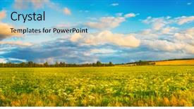  Presentation with meadow - Slide deck with wallpaper - panoramic view of a meadow background and a light blue colored foreground