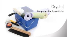  Presentation with wallpaper biologi cell - Presentation theme enhanced with wallpaper-bucket-and-brushes background and a white colored foreground