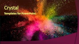  Presentation with explosion of colored powder - Amazing presentation theme having wallpaper cultural - colored powder explosion on black backdrop and a tawny brown colored foreground