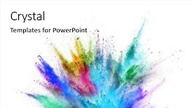  Presentation with freeze - PPT layouts with wallpaper cultural - colored powder explosion on white background and a white colored foreground