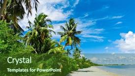  Presentation with hawaii - Amazing slide deck having wallpaper holiday ocean backdrop and a tawny brown colored foreground